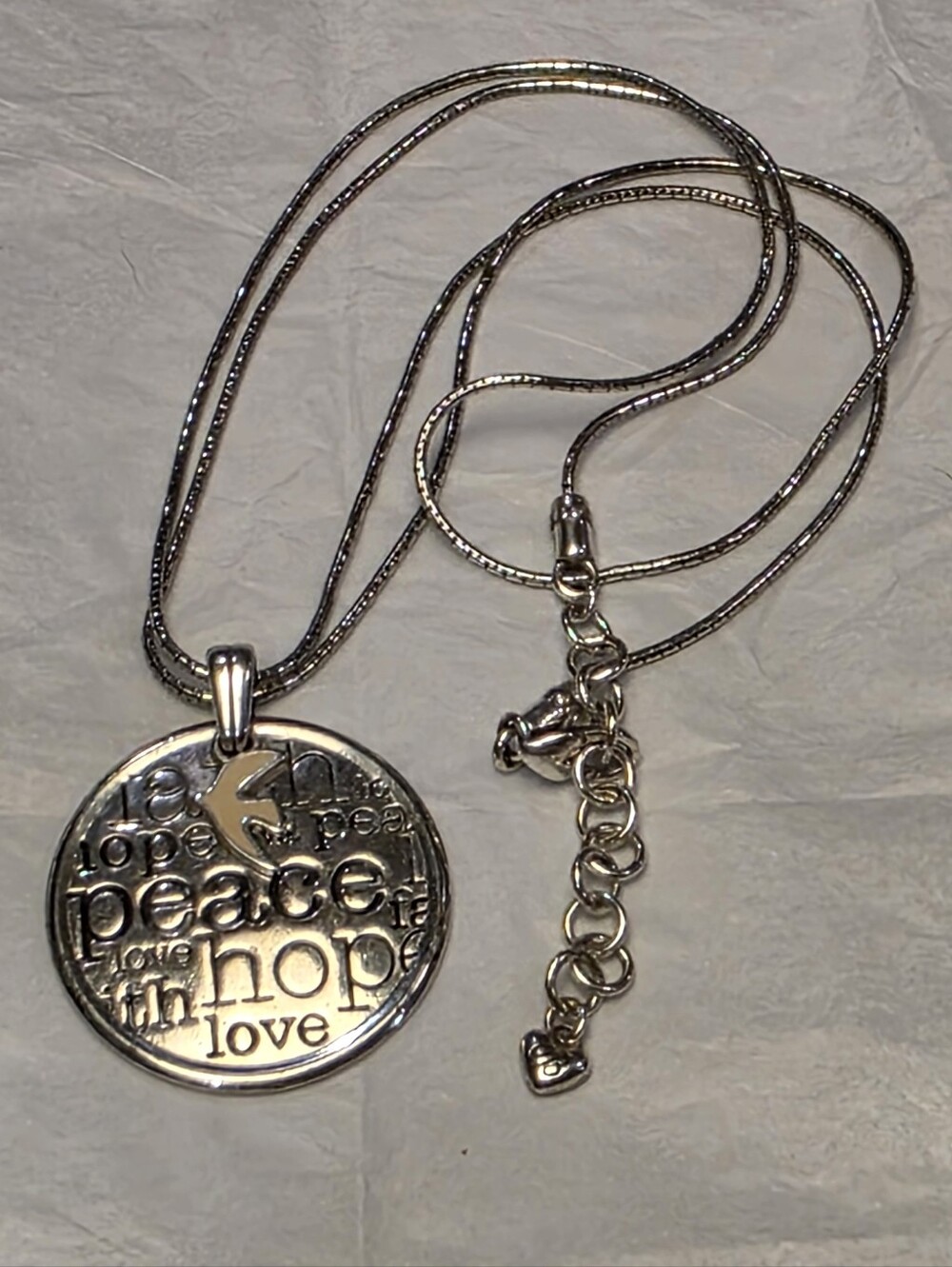 Brighton Peace Love Dove Hope Faith Religious Layered Multi Strand Necklace